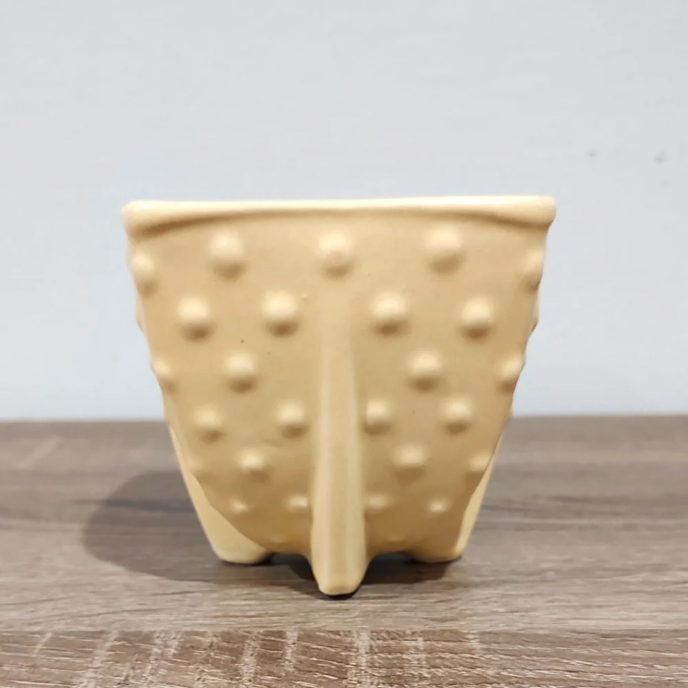 McCoy Pottery Vintage Hobnail Vase Yellow Ceramic Glazed MCM Mid+Century 40s